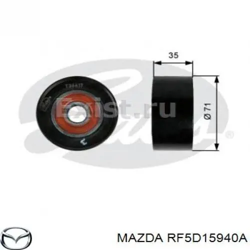 Ролик приводного ременя, паразитний Mazda RF5D15940A ціна, від 22.45 USD