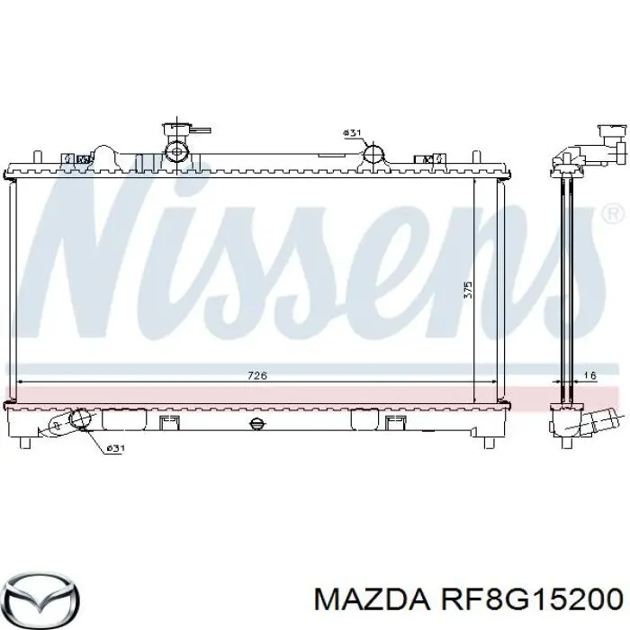 RF8G15200 Mazda радіатор охолодження двигуна