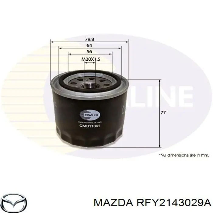 Масляний фільтр двигуна Mazda RFY2143029A ціна, від 5.54 USD