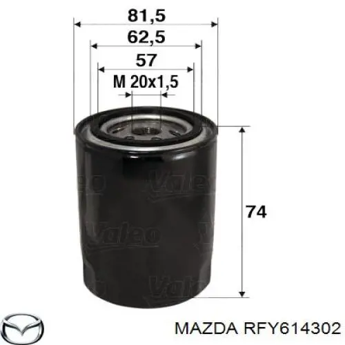 Масляний фільтр RFY614302 Mazda