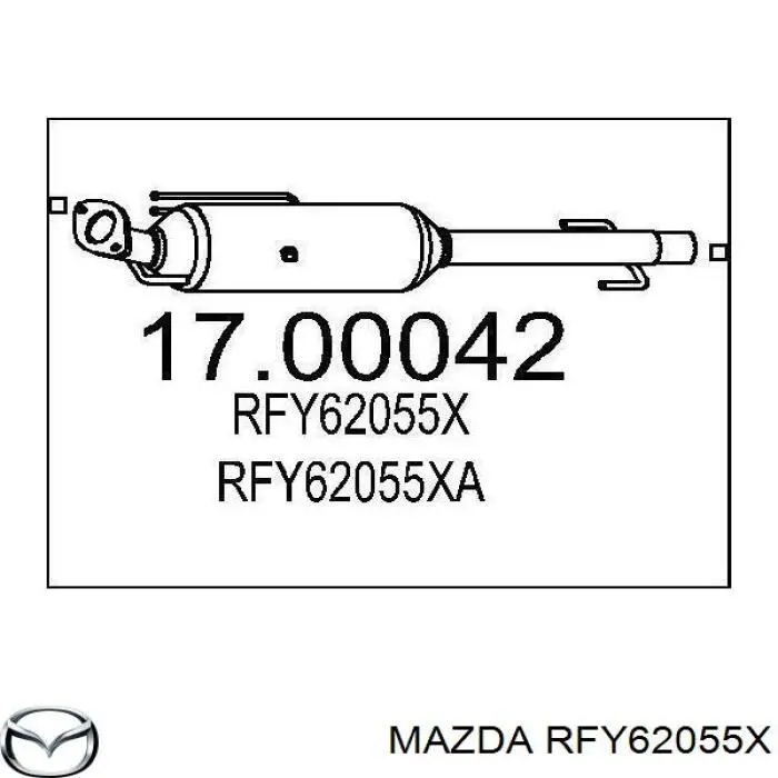 RFY62055X Mazda Каталітичний нейтралізатор відпрацьованих газів