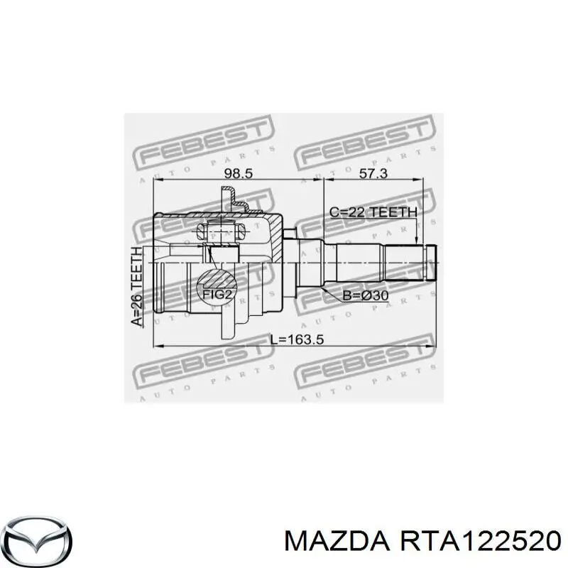 Купити RTA122520 Mazda ШРКШ внутрішній, задній