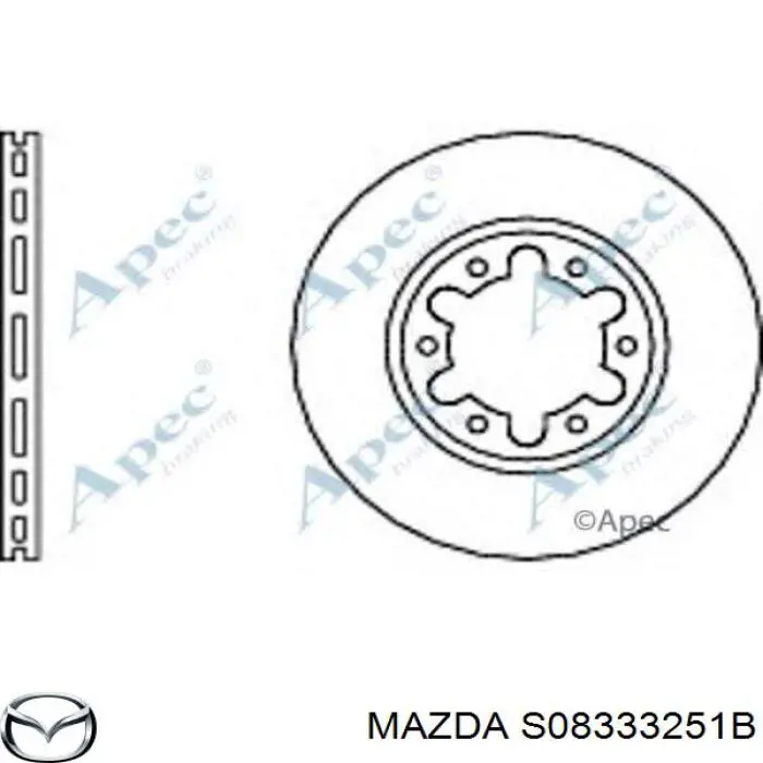 Диск переднього гальма Mazda S08333251B ціна, від 23.48 USD