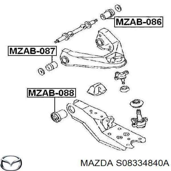Сайлентблок переднього верхнього важеля Mazda S08334840A