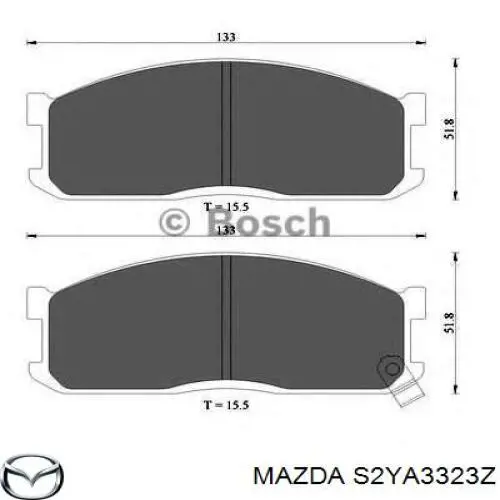 Купити S2YA3323Z Mazda Колодки гальмівні передні, дискові