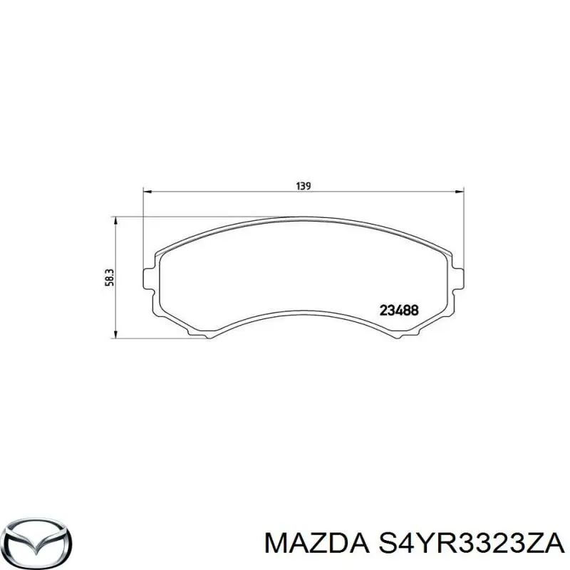 Купити S4YR3323ZA Mazda Колодки гальмівні передні, дискові
