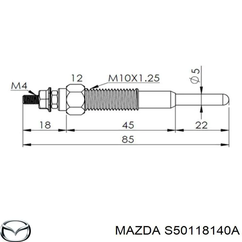 S50118140A Mazda Свічки розжарювання
