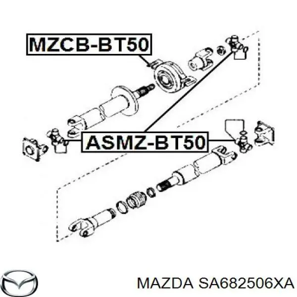 SA682506XA Mazda Хрестовина карданного валу