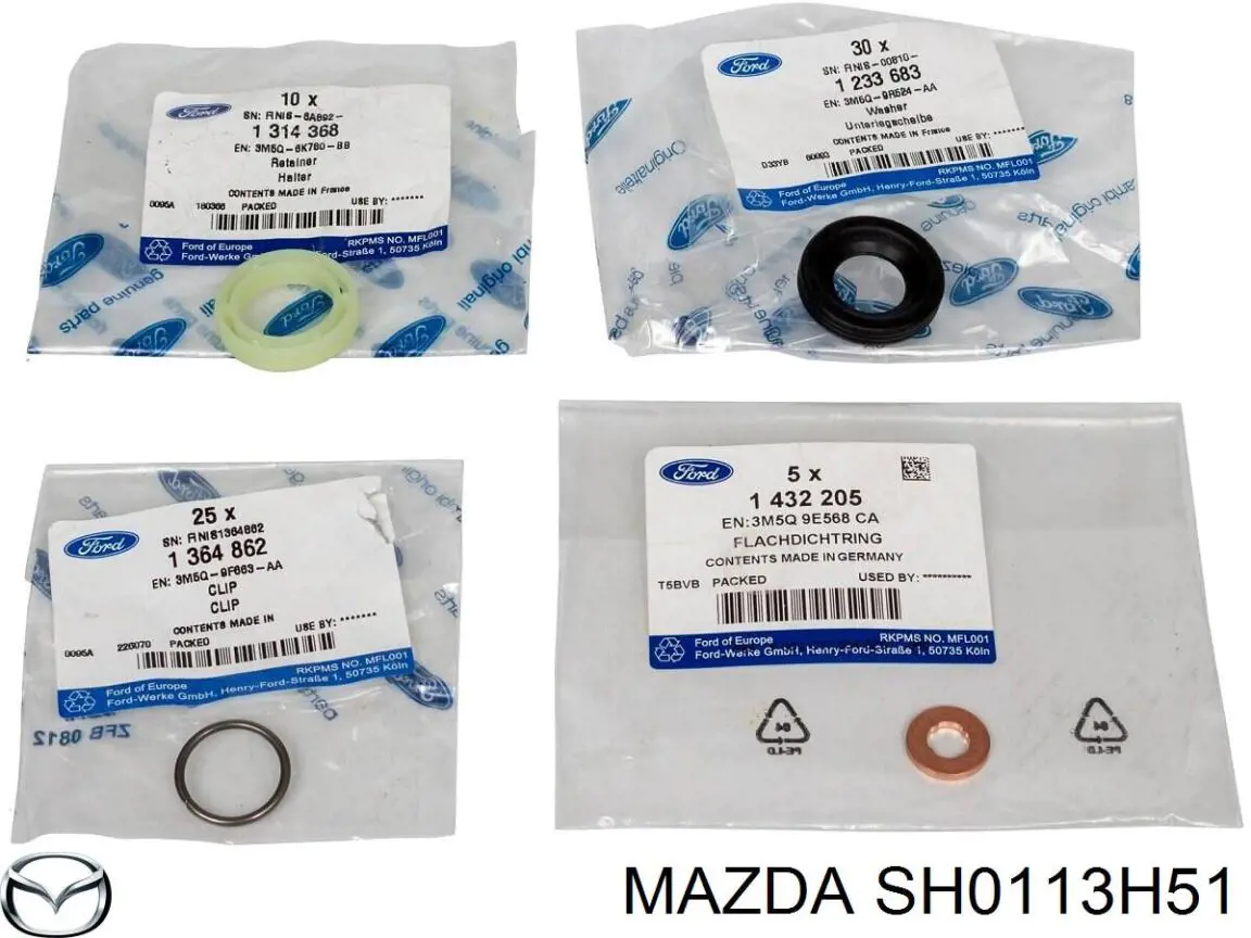 SH0113H51 Mazda кільце форсунки інжектора, посадочне