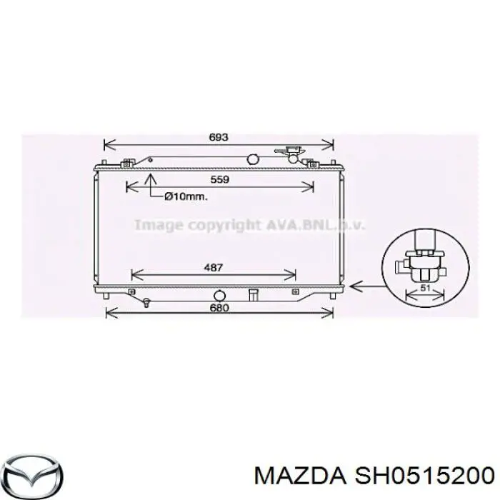SH0515200 Mazda Радіатор охолодження двигуна