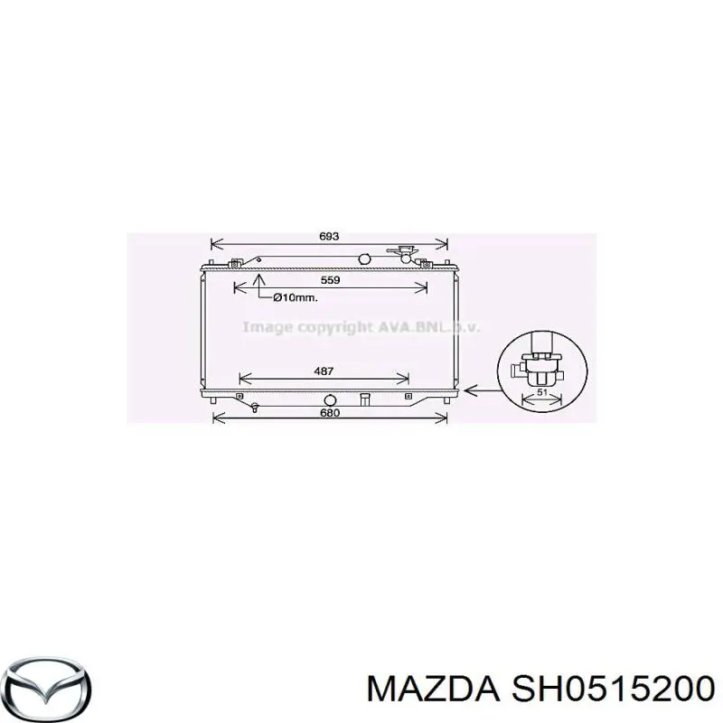 Радіатор основний Mazda SH0515200 ціна, від 106.86 USD