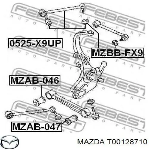  Сайлентблок заднього поперечного важеля, зовнішній Mazda Millenia 