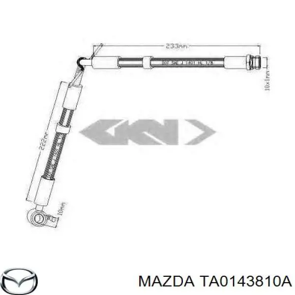 Шланг гальмівний задній TA0143810A Mazda