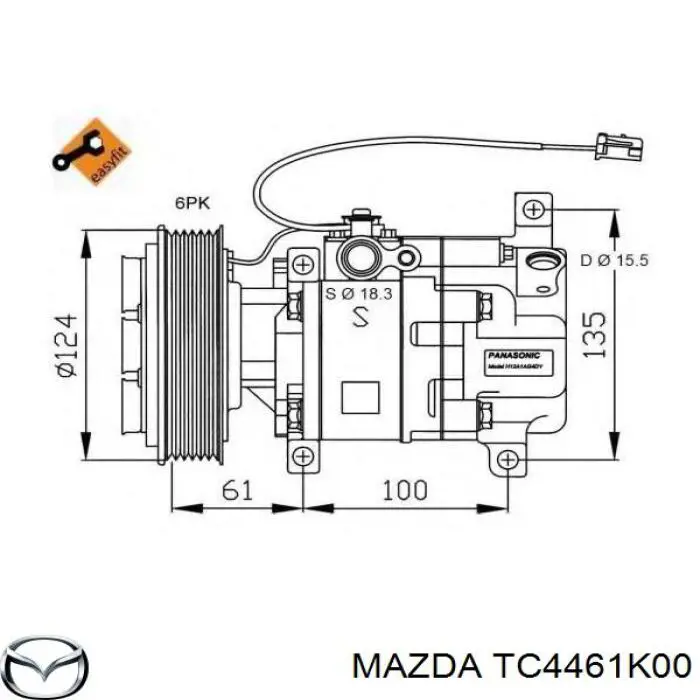 TC4461K00 Mazda Компресор холодоагенту