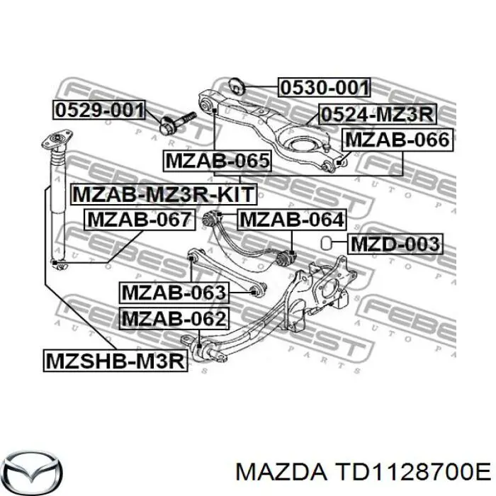 TD1128700E Mazda амортизатор задній