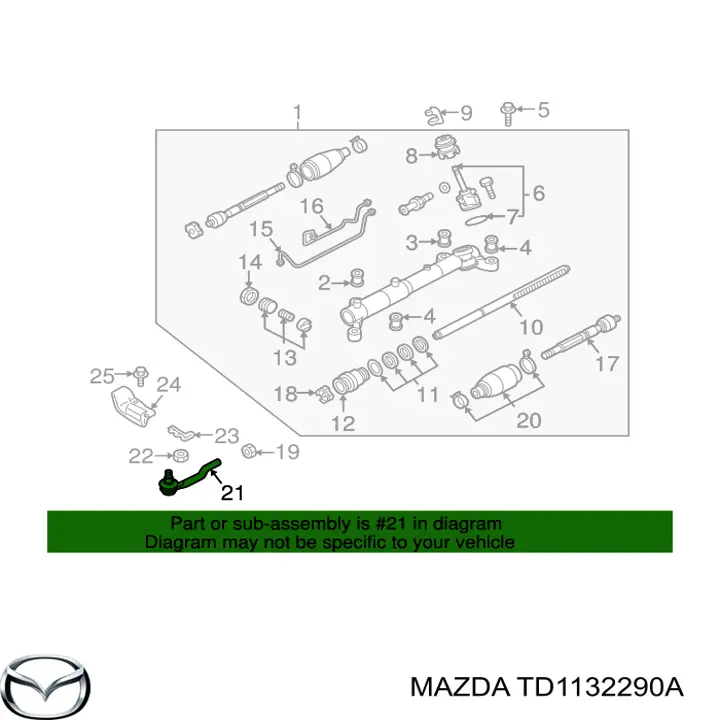 Рулевой наконечник MAZDA TD1132290A