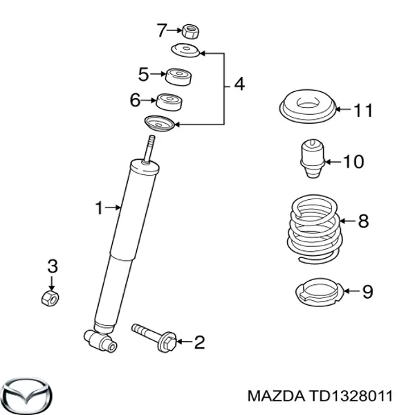 TD1328011 Mazda пружина задня