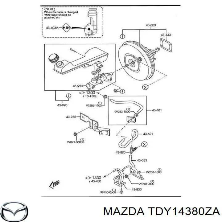 Підсилювач гальм вакуумний Mazda CX-9 (TB) (Мазда CX-9)