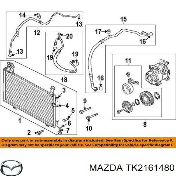 TK2161480 Mazda радіатор кондиціонера