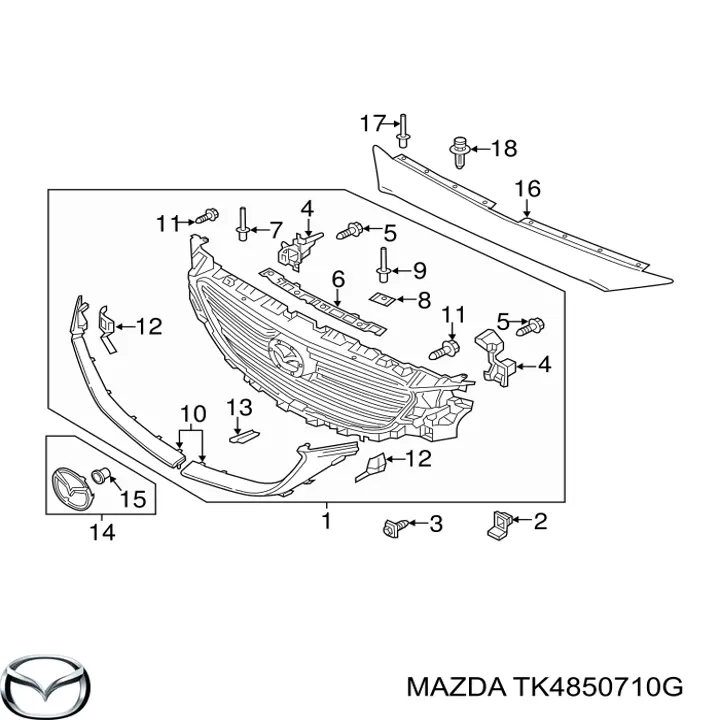TK4850710G Mazda Решітка радіатора