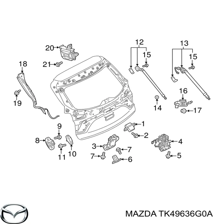 TK49636G0A Mazda Датчик відкриття кришки багажника/задніх дверей (ляди)