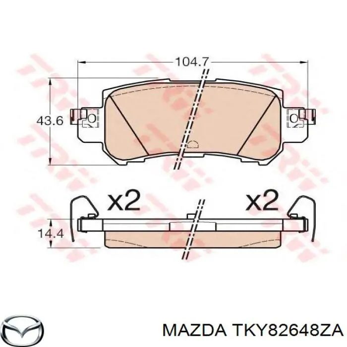 Купити TKY82648ZA Mazda Задні колодки