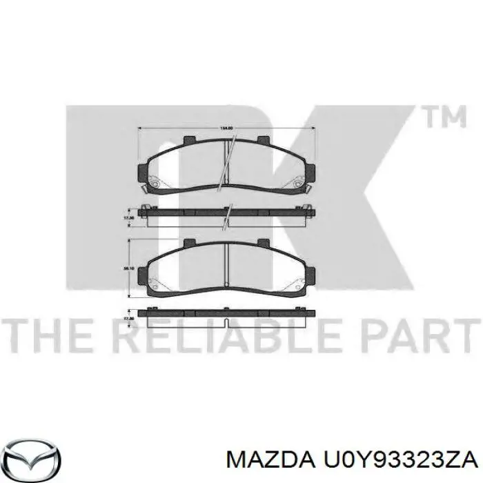 U0Y93323ZA Mazda Передні гальмівні колодки