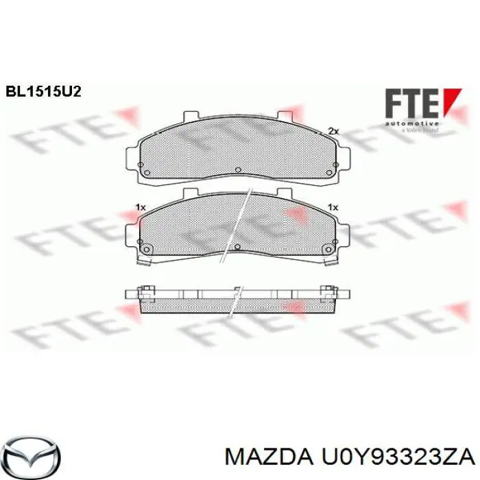 Гальмівні колодки Mazda U0Y93323ZA ціна, від 24.81 USD