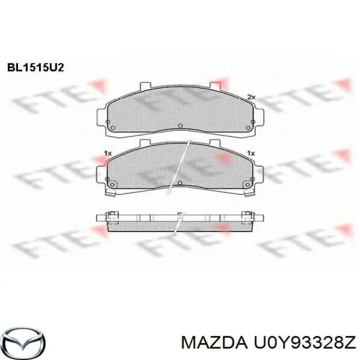 Купити U0Y93328Z Mazda Колодки гальмівні передні, дискові