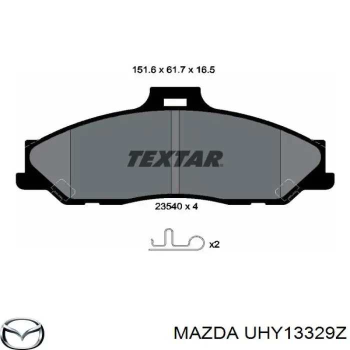 Гальмівні колодки Mazda UHY13329Z ціна, від 29.35 USD