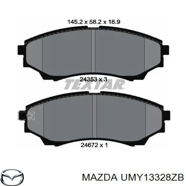UMY13328ZB Mazda колодки гальмівні передні, дискові