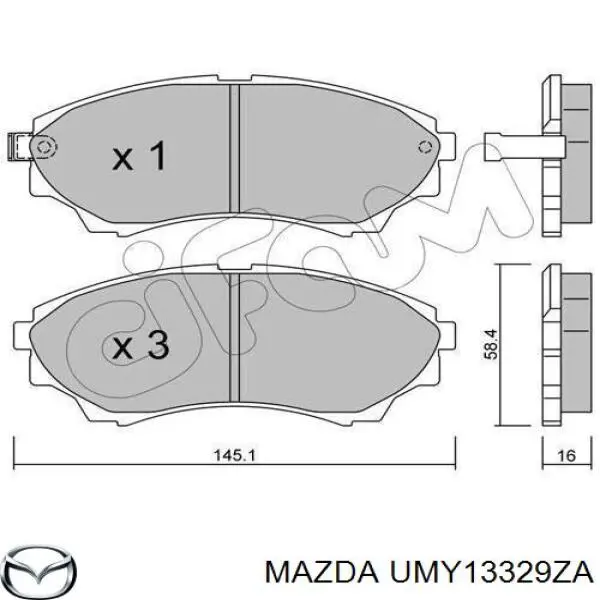 Купити UMY13329ZA Mazda Комплект пружинок кріплення дискових колодок, передніх