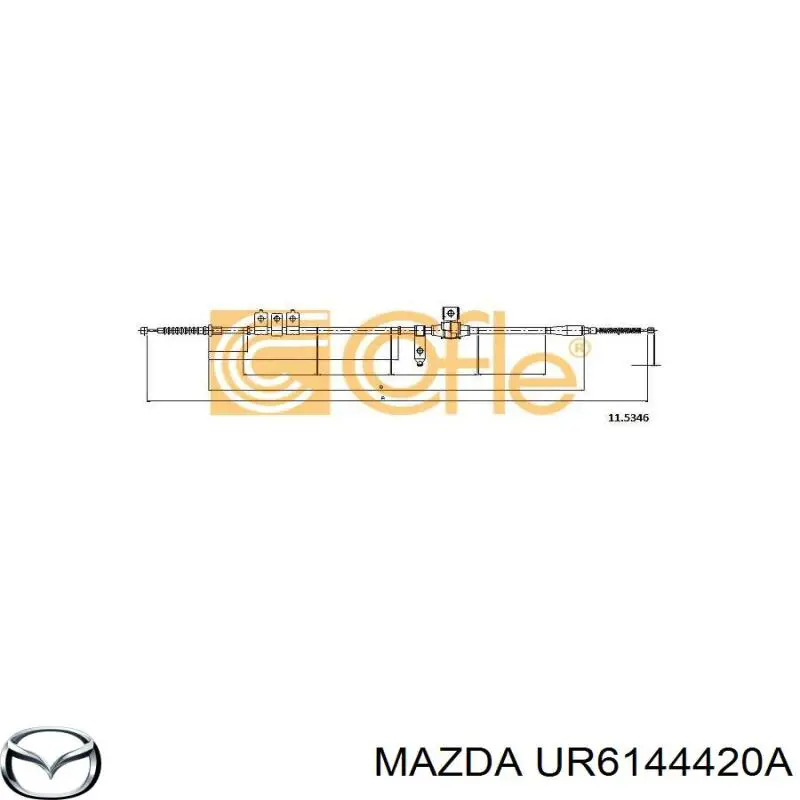 UR6144420A Mazda трос ручного гальма задній, лівий