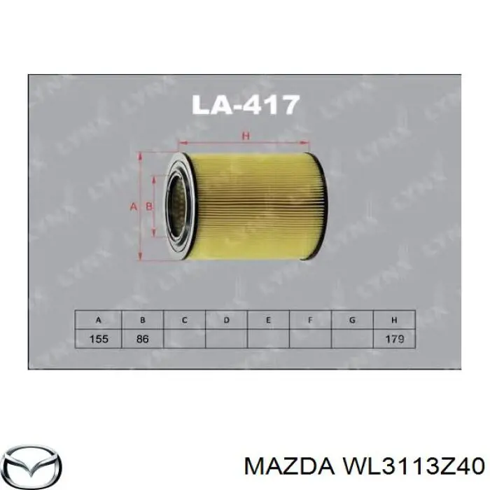 Фільтр повітряний WL3113Z40 Mazda