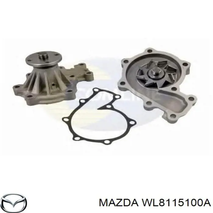 Помпа водяна, (насос) охолодження WL8115100A Mazda