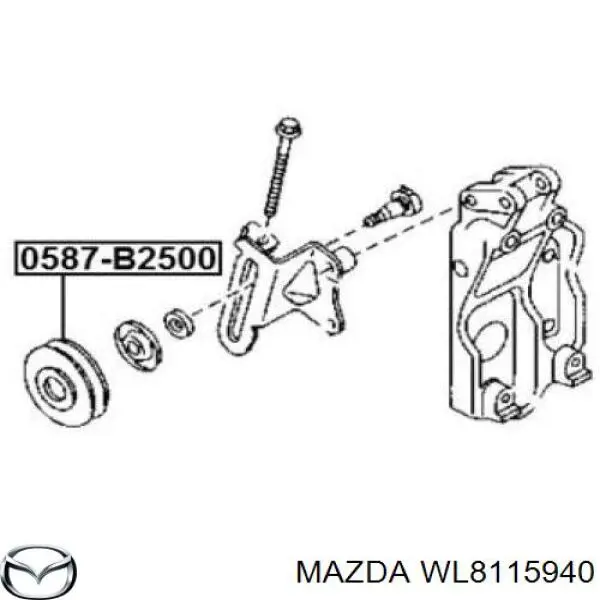 Ролик натяжителя ременя агрегатів WL8115940 MAZDA
