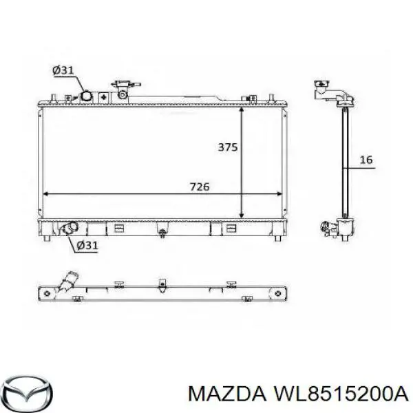 Радіатор WL8515200A Mazda