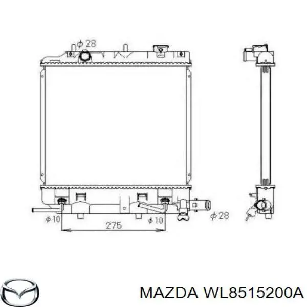 Радіатор основний Mazda WL8515200A ціна, від 86.63 USD
