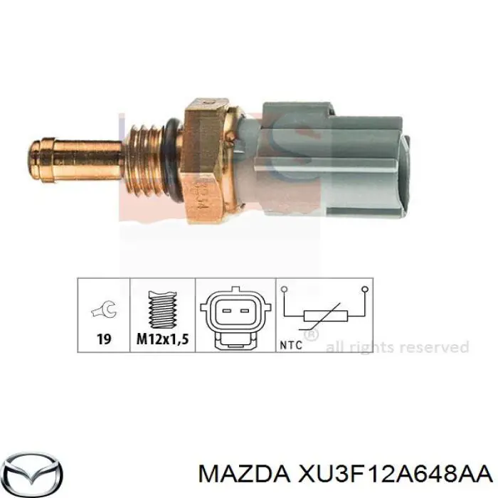 XU3F12A648AA Mazda Покажчик температури охолоджуючої рідини