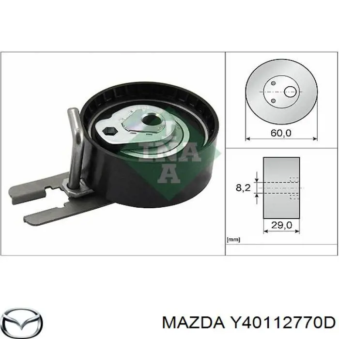 Y40112770D Mazda ролик натягувача ременя грм
