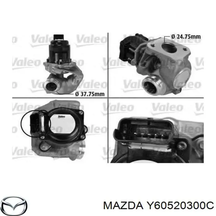 Клапан EGR Mazda Y60520300C ціна, від 44.99 USD