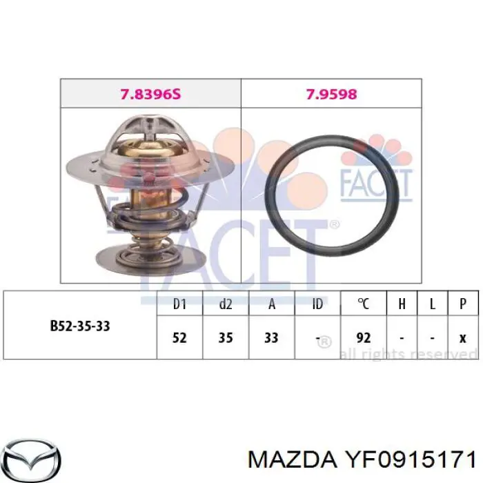 YF0915171 Mazda термостат