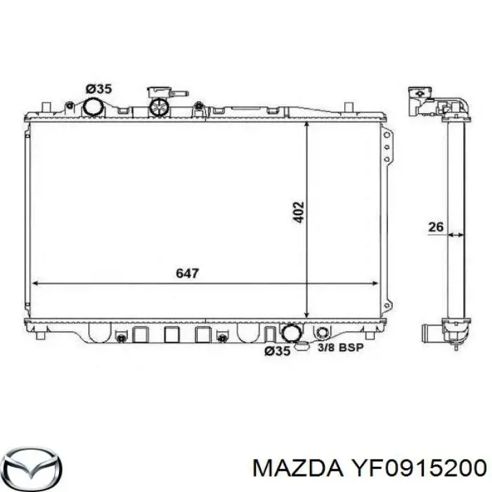Радіатор основний Mazda YF0915200 ціна, від 120.88 USD