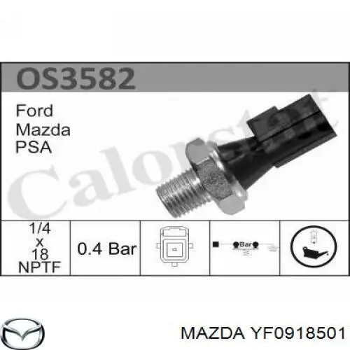 Датчик тиску масла двигуна YF0918501 MAZDA