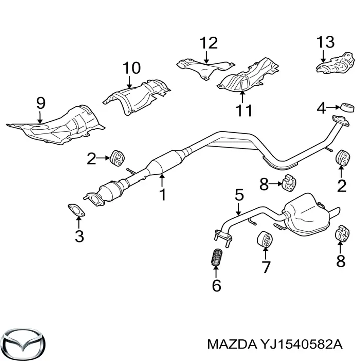 Купити YJ1540582A Mazda Болт вихлопної системи (глушника)
