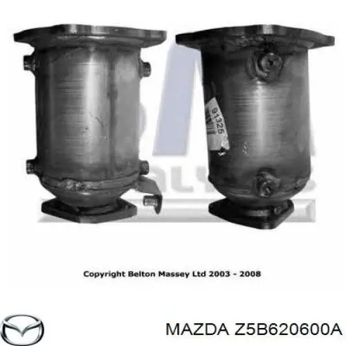 Конвертор-каталізатор (каталітичний нейтралізатор) Mazda Z5B620600A ціна, від 44.82 USD