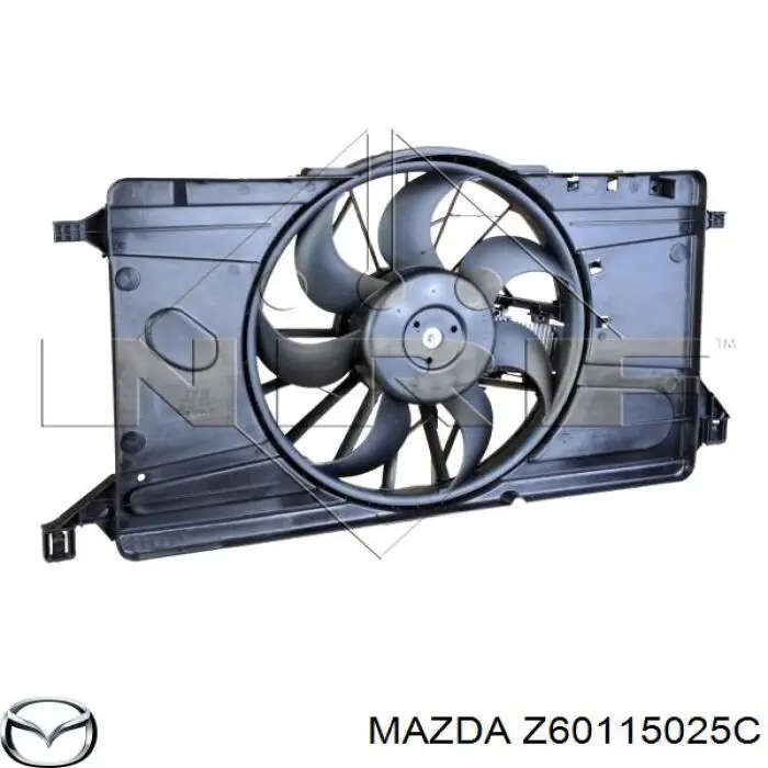 Z60115025C Mazda дифузор радіатора охолодження, в зборі з двигуном і крильчаткою