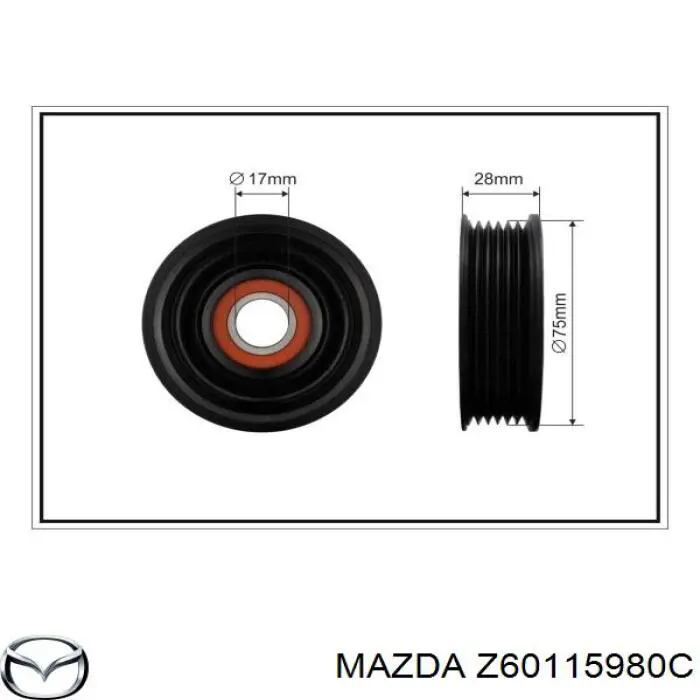 Z60115980C Mazda Натяжна планка поліклинового ременя