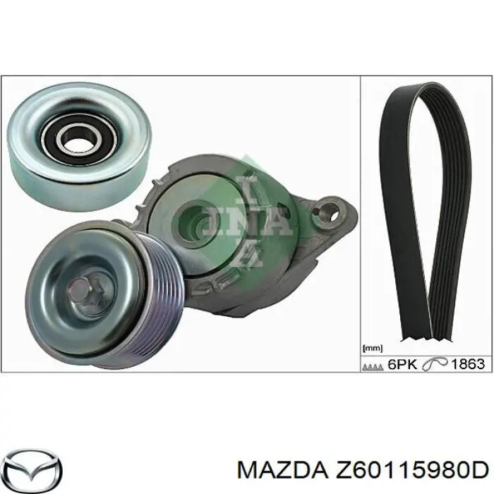 Натягувач приводного ременя Mazda Z60115980D ціна, від 26.76 USD