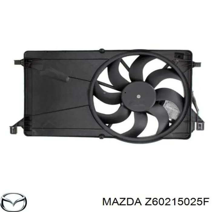 Дифузор радіатора охолодження, в зборі з двигуном і крильчаткою Mazda Z60215025F ціна, від 81.55 USD
